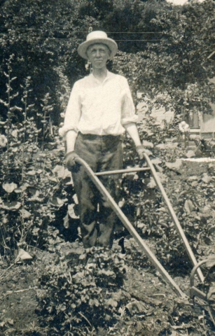 James Donaldson Parker in the garden